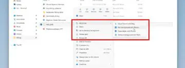 Actions IA Explorateur Windows