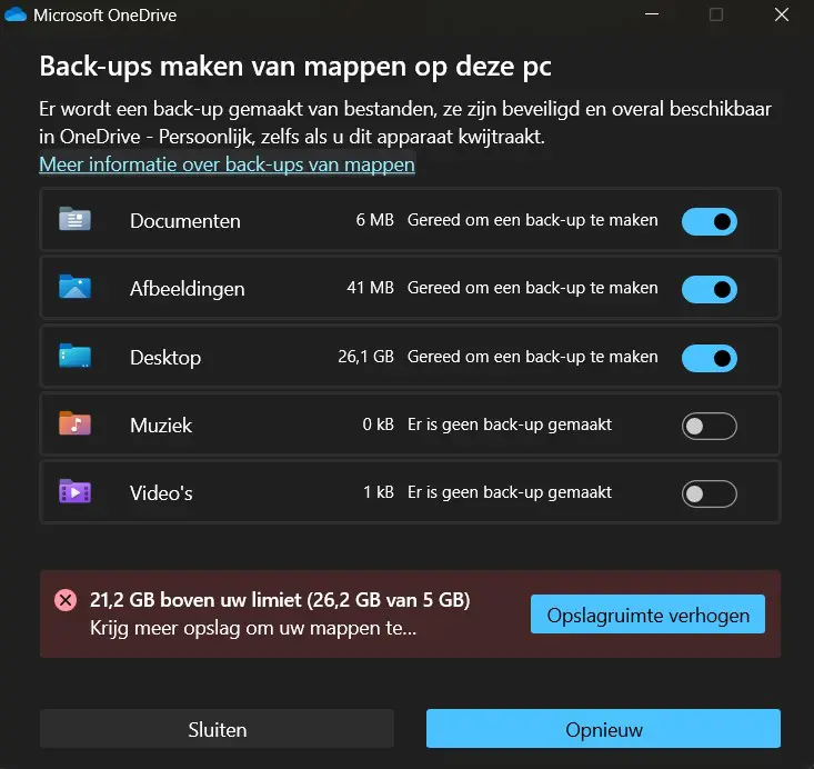 sauvegarde onedrive