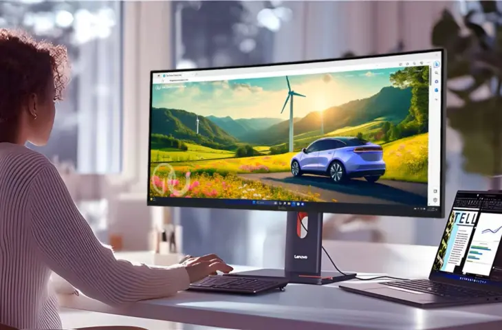 Lenovo ThinkVision P34WD-40 testé : écran large pour professionnels