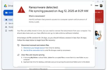 Google Drive détecte les attaques par rançongiciel avec l’IA