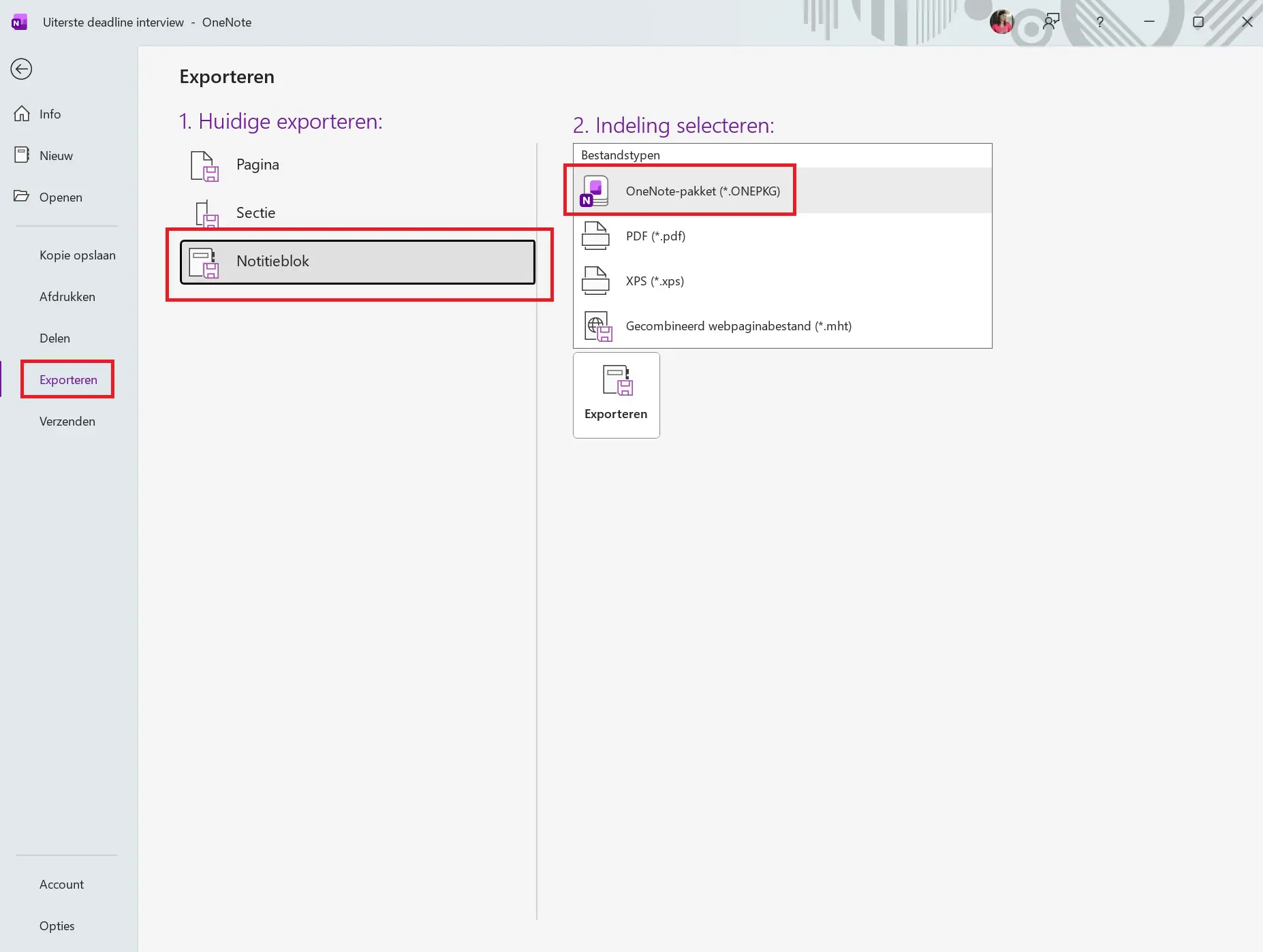 Téléchargement OneNote