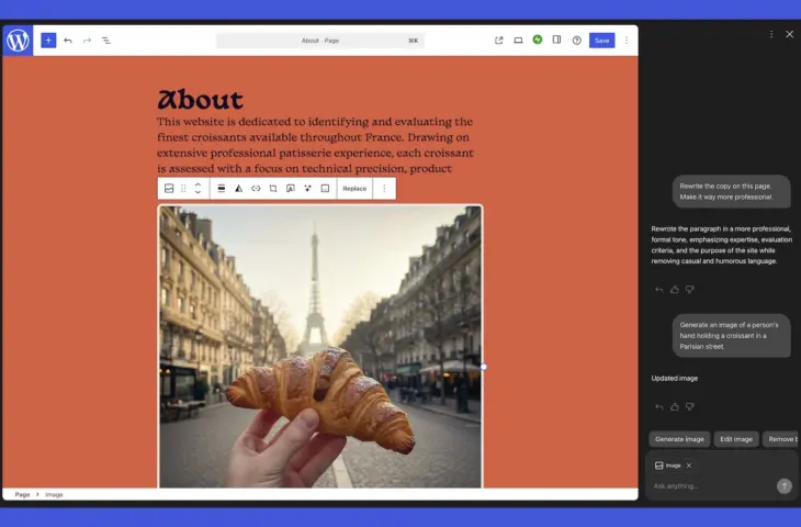 assistant IA WordPress