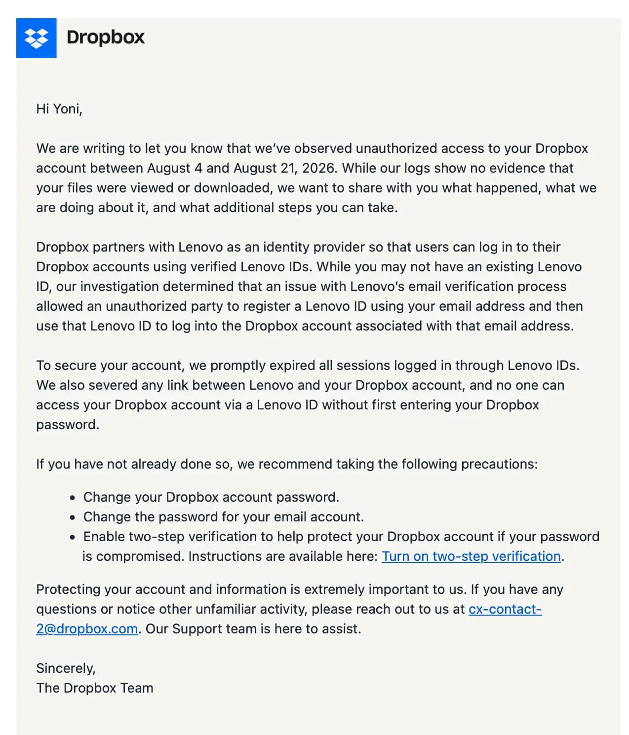 Dropbox piratage de dropbox