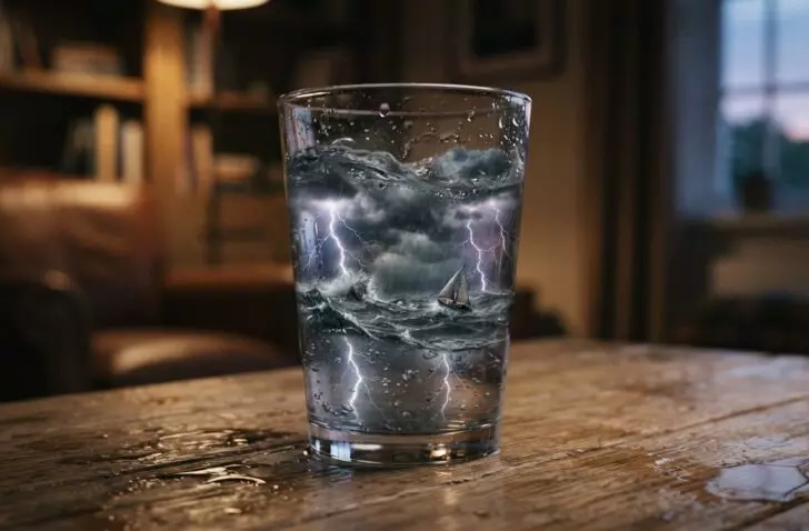 tempête dans un verre d'eau