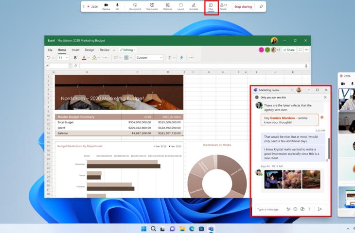 Fenêtre de discussion Microsoft Teams