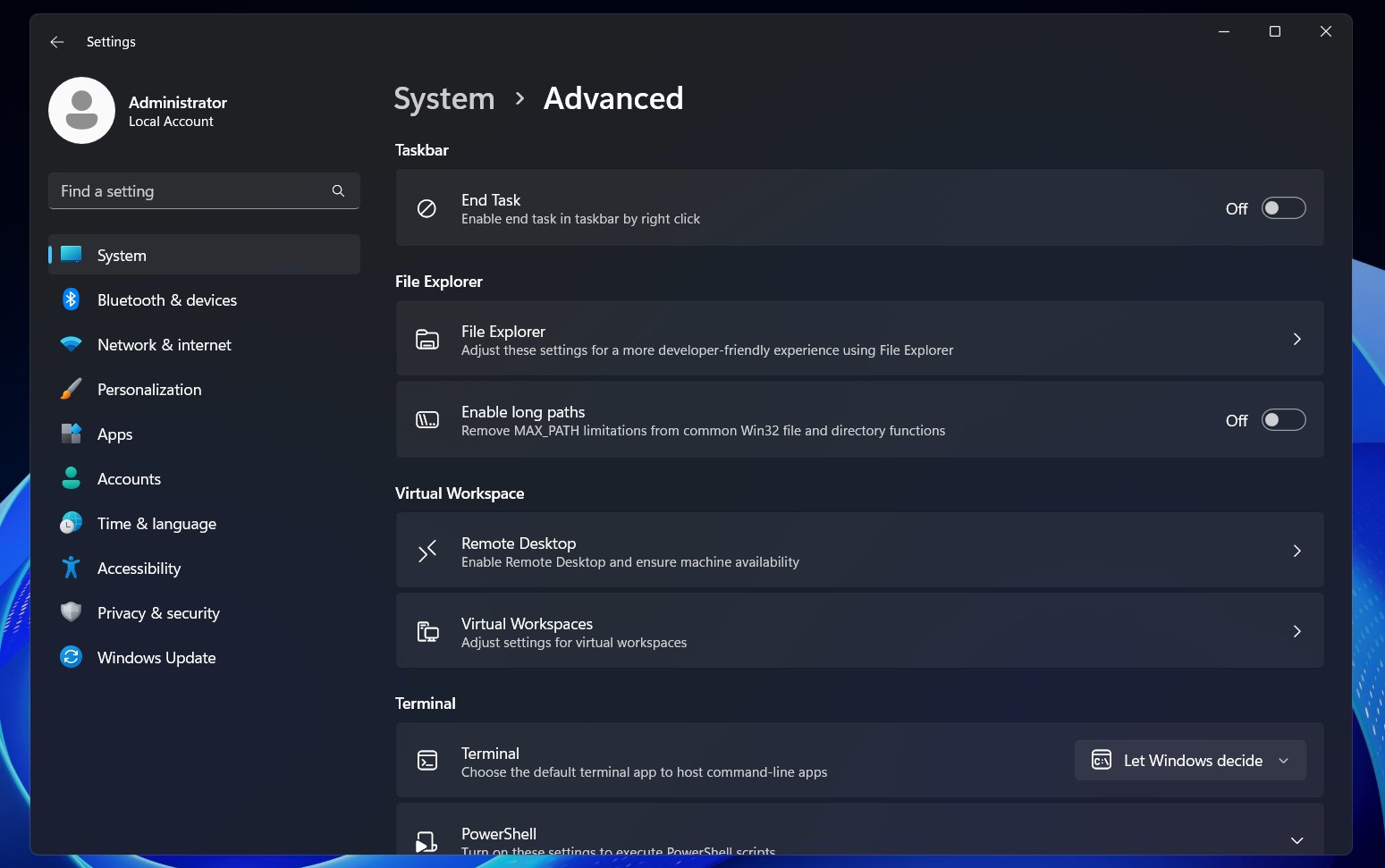 windows-11-geanvanceerde-instellingen