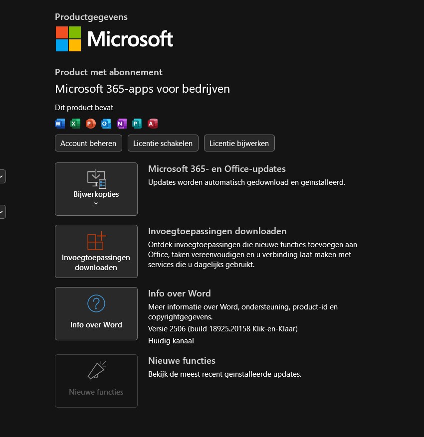 word installatie installation office click-to-run