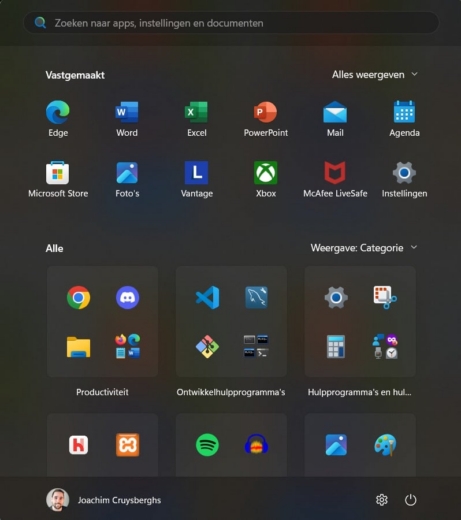 25H2-startmenu menu démarrer windows 11 25H2