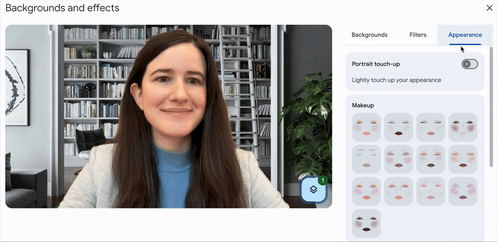 makeup in Google meet example 1